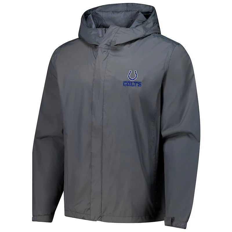 Men's Dunbrooke Graphite Indianapolis Colts Tropic Waterproof Packable Full-Zip Hoodie Jacket