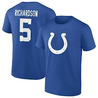 T-shirt Fanatics pour hommes Anthony Richardson Royal Indianapolis Colts Icon Name & Number