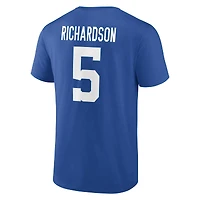 T-shirt Fanatics pour hommes Anthony Richardson Royal Indianapolis Colts Icon Name & Number