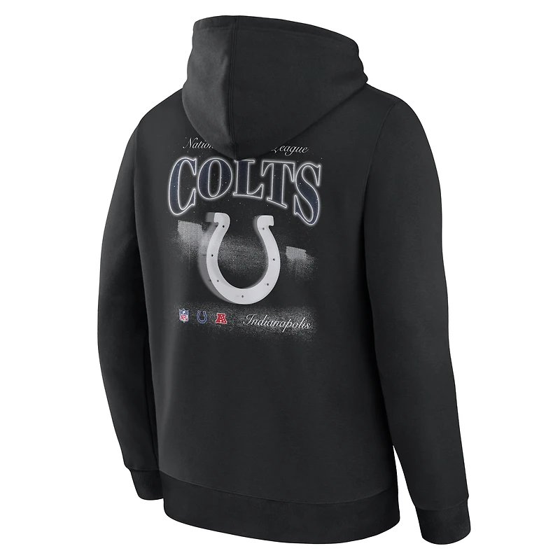 Men's Fanatics Black Indianapolis Colts Back Logo Fleece Hoodie