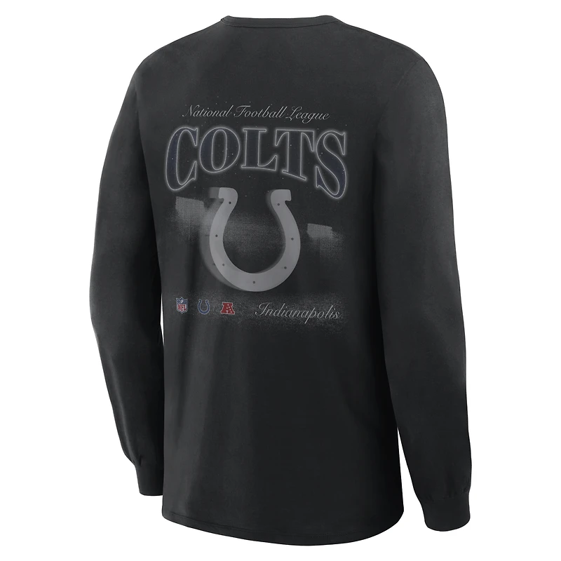 T-shirt à manches longues Fanatics Black Indianapolis Colts Midnight Falls pour homme