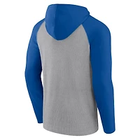 T-shirt à capuche manches longues Fanatics pour hommes gris/Royal Indianapolis Colts Under Center
