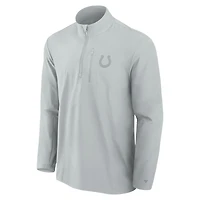 Pull zippé ton sur Front Office Micro Fanatics pour homme, gris, des Indianapolis Colts