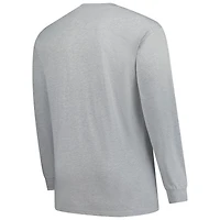 Men's Fanatics Heather Gray Indianapolis Colts Big & Tall Clock Management Legacy Long Sleeve T-Shirt