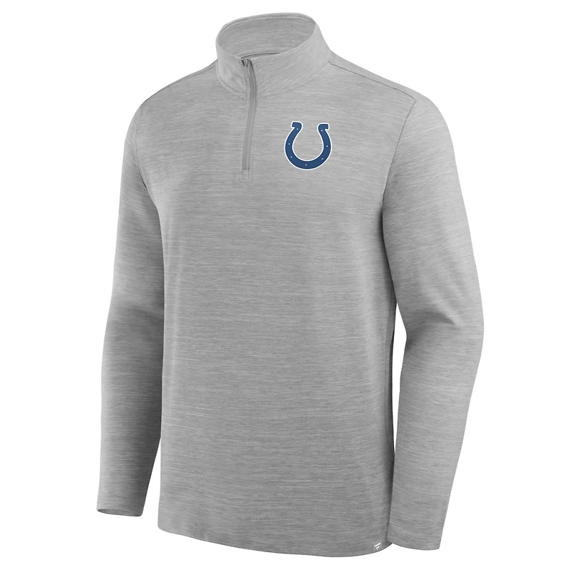 Pull à col zippé Indianapolis Colts Clutch gris chiné pour homme de Fanatics