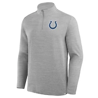 Pull à col zippé Indianapolis Colts Clutch gris chiné pour homme de Fanatics