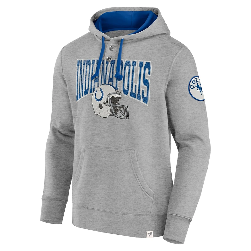 Sweat à capuche fanatiques gris chiné Indianapolis Colts Label Maker pour hommes
