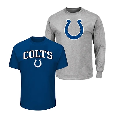 Men's Fanatics  Royal/Heather Gray Indianapolis Colts Big & Tall 2-Pack T-Shirt Set