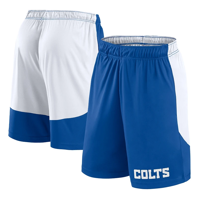 Short de lancement Fanatics Royal/White Indianapolis Colts pour homme