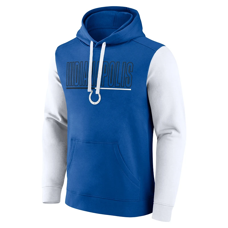 Sweat à capuche Fanatics Royal/White Indianapolis Colts Outline pour homme