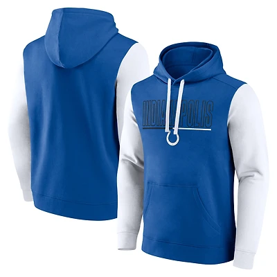 Sweat à capuche Fanatics Royal/White Indianapolis Colts Outline pour homme
