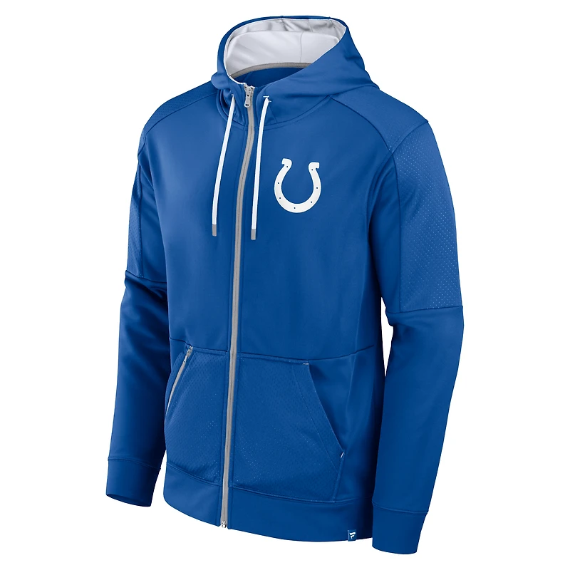 Sweat à capuche entièrement zippé Fanatics Royal Indianapolis Colts Defender pour hommes