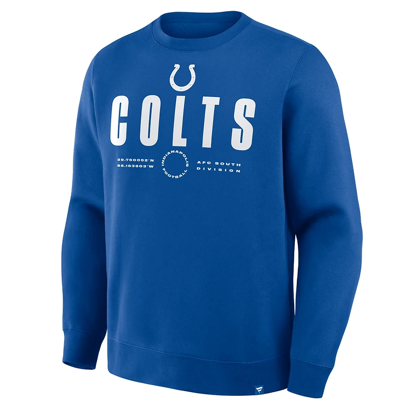 Sweat-shirt Fanatics Royal Indianapolis Colts Direct Handoff Legacy pour homme