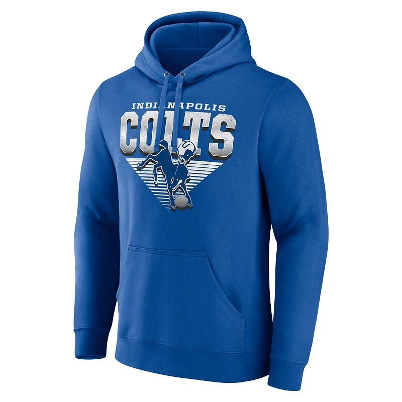 Sweat à capuche géométrique chromé Fanatics Royal Indianapolis Colts pour hommes