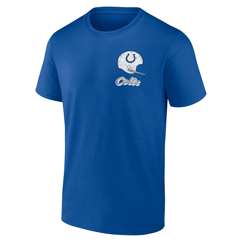 T-shirt Fanatics Royal Indianapolis Colts pour homme Never Over