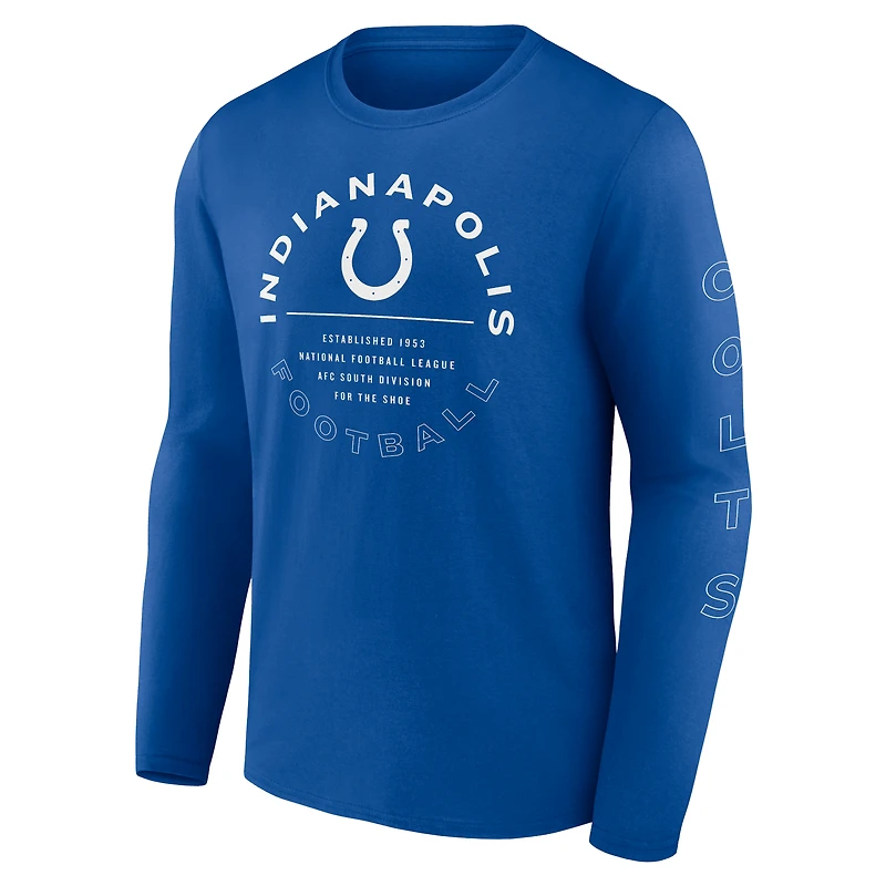 Men's Fanatics Royal Indianapolis Colts Stat Sheet Long Sleeve T-Shirt