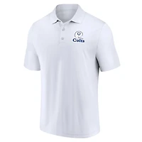 Ensemble de deux polos Throwback Fanatics pour hommes blanc/Royal Indianapolis Colts