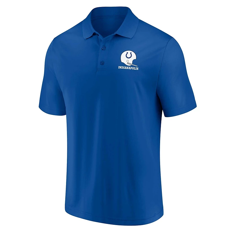 Ensemble de deux polos Throwback Fanatics pour hommes blanc/Royal Indianapolis Colts