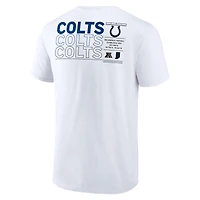 T-shirt Fanatics pour homme blanc avec statistiques répétées des Indianapolis Colts