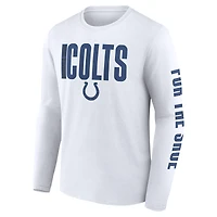 T-shirt à manches longues Fanatics Vision pour homme, blanc, Indianapolis Colts