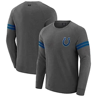 Sweat-shirt à manches longues raglan tri-blend gris chiné foncé J. Palmer pour homme des Indianapolis Colts