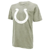 T-shirt Majestic Threads Tyler Warren vert mousse Indianapolis Colts pour homme, délavé à l'eau minérale, avec nom et numéro