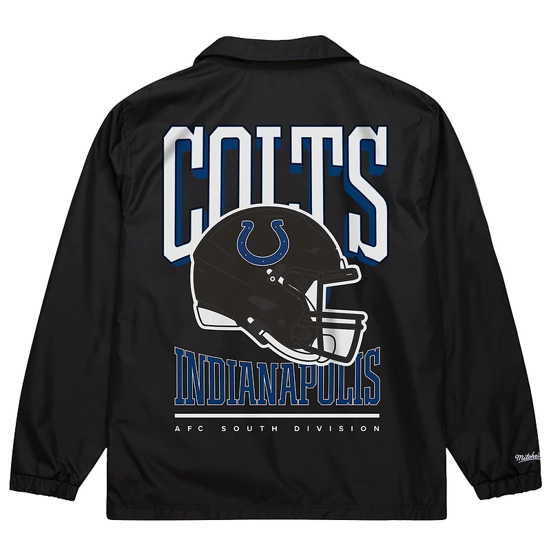 Men's Mitchell & Ness Black Indianapolis Colts Indiana Nights Coaches Full-Snap Jacket