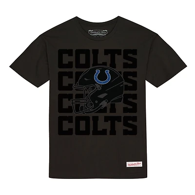 T-shirt Mitchell & Ness noir pour homme, Indianapolis Colts Indiana Nights, collection « Throw It Back Heritage »