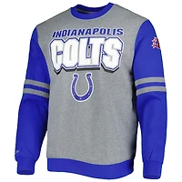 Chandail à capuchon Indianapolis Colts All Over 2.0 Mitchell & Ness pour homme, gris chiné