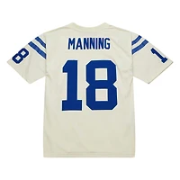 Maillot Mitchell & Ness Peyton Manning crème Indianapolis Colts Chainstitch Legacy pour hommes