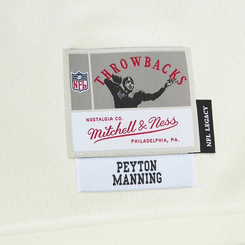 Maillot Mitchell & Ness Peyton Manning crème Indianapolis Colts Chainstitch Legacy pour hommes