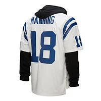 Men's Mitchell & Ness Peyton Manning White Indianapolis Colts Player Name Number Hoodie Legacy Jersey