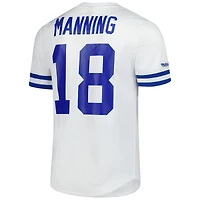 Mitchell & Ness Peyton Manning pour hommes, blanc, Indianapolis Colts, nom et numéro du joueur retraité, haut en maille