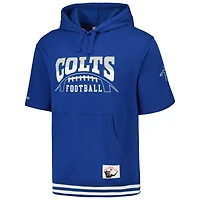 Chandail à capuchon manches courtes d'avant-match Mitchell & Ness Royal Indianapolis Colts pour homme