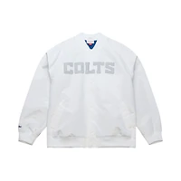 Veste blanche à boutons-pression double embrayage raglan des Indianapolis Colts de Mitchell & Ness pour homme