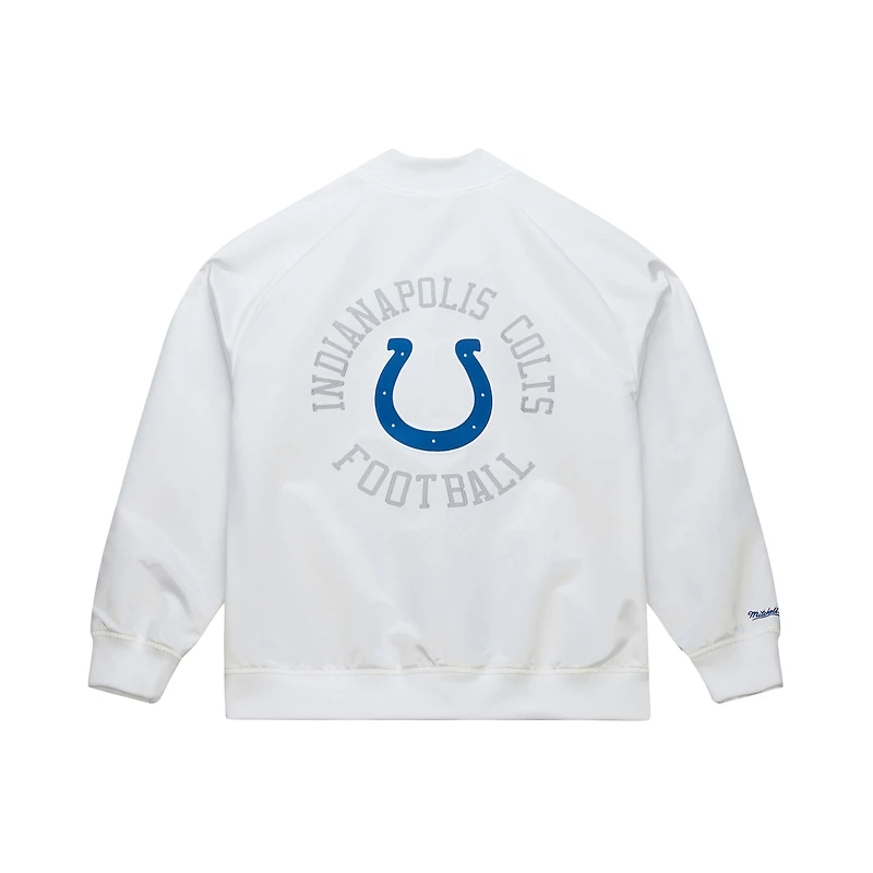 Men's Mitchell & Ness  White Indianapolis Colts Double Clutch Raglan Full-Snap Jacket