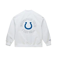 Men's Mitchell & Ness  White Indianapolis Colts Double Clutch Raglan Full-Snap Jacket
