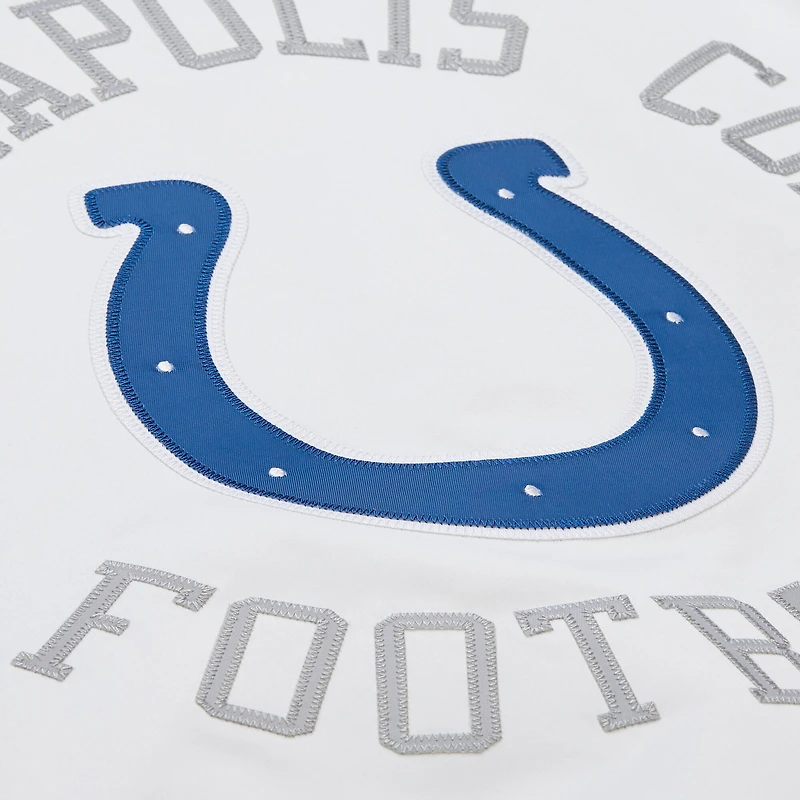 Veste blanche à boutons-pression double embrayage raglan des Indianapolis Colts de Mitchell & Ness pour homme