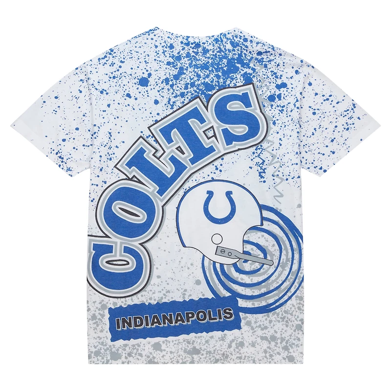Men's Mitchell & Ness White Indianapolis Colts Team Burst Sublimated T-Shirt