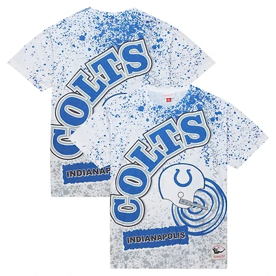 Men's Mitchell & Ness White Indianapolis Colts Team Burst Sublimated T-Shirt
