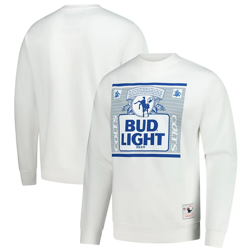 Sweat-shirt à capuche blanc The Crest des Indianapolis Colts pour homme Mitchell & Ness x Bud Light