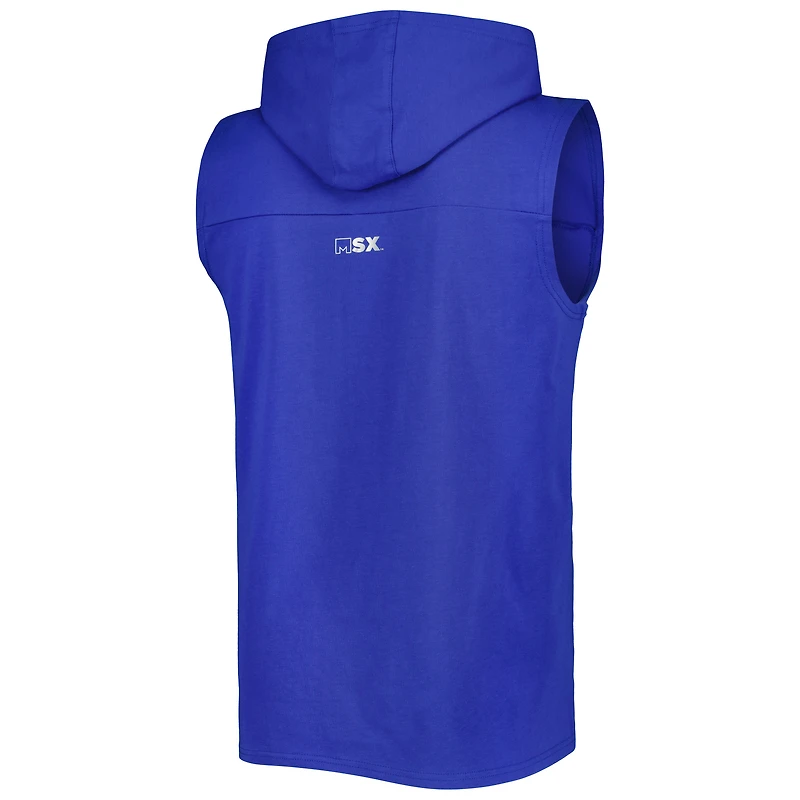 Sweat à capuche sans manches MSX by Michael Strahan Royal Indianapolis Colts Relay pour homme