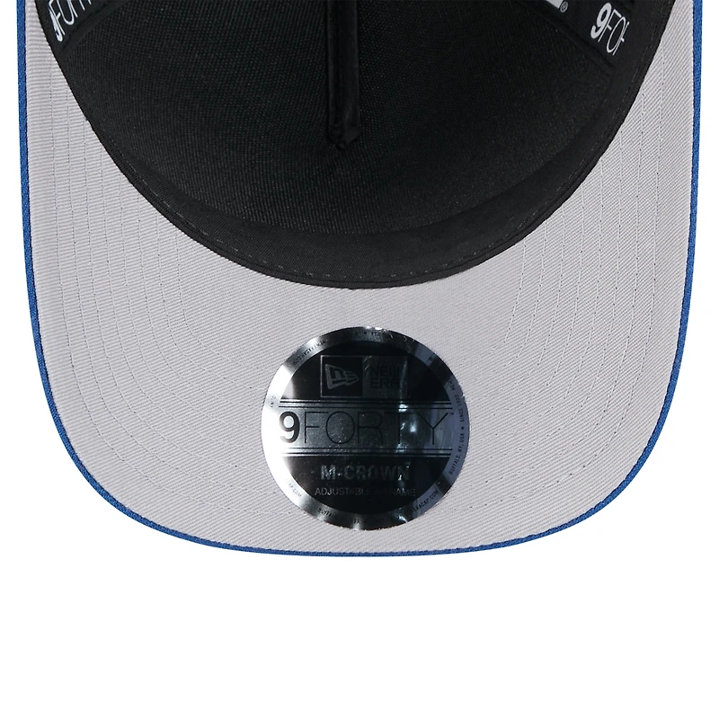 Men's New Era Black/Royal Indianapolis Colts 2025 NFL Draft 9FORTY A-Frame M-Crown Adjustable Hat