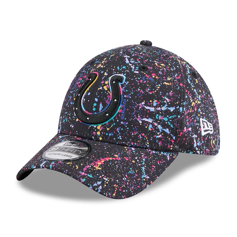 Casquette New Era noire Indianapolis Colts 2025 NFL Crucial Catch 39THIRTY Flex pour homme