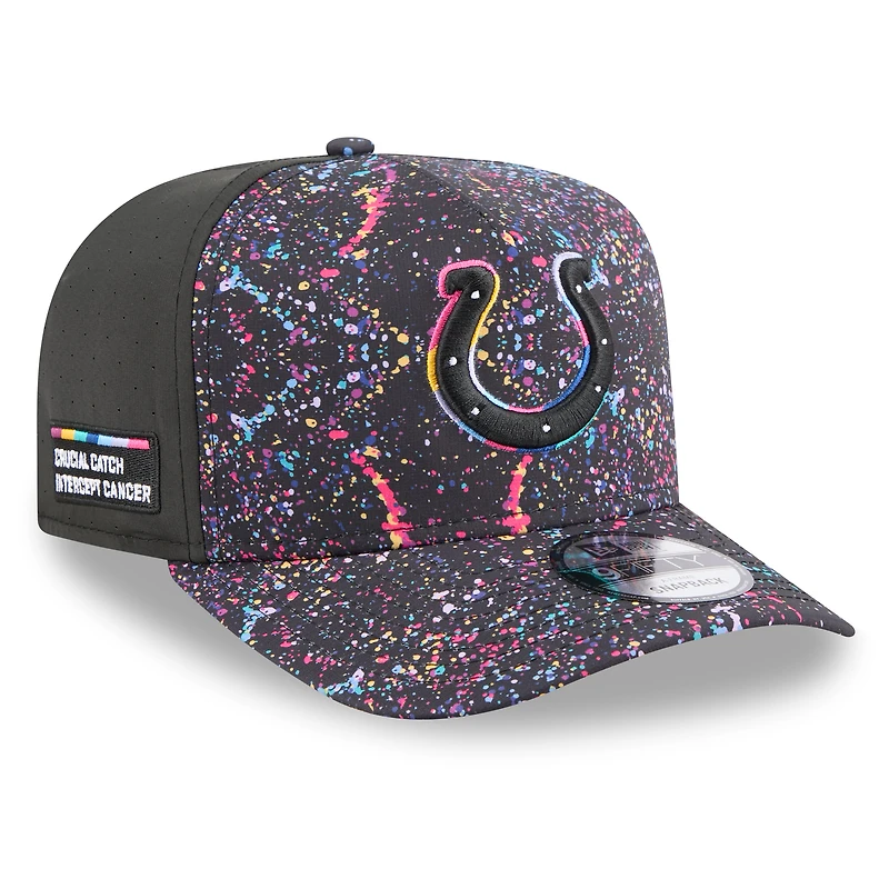 Casquette snapback 9FIFTY noire New Era Indianapolis Colts 2025 NFL Crucial Catch pour homme