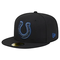 Men's New Era  Black Indianapolis Colts Color Pop 59FIFTY Fitted Hat