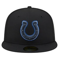 Men's New Era  Black Indianapolis Colts Color Pop 59FIFTY Fitted Hat