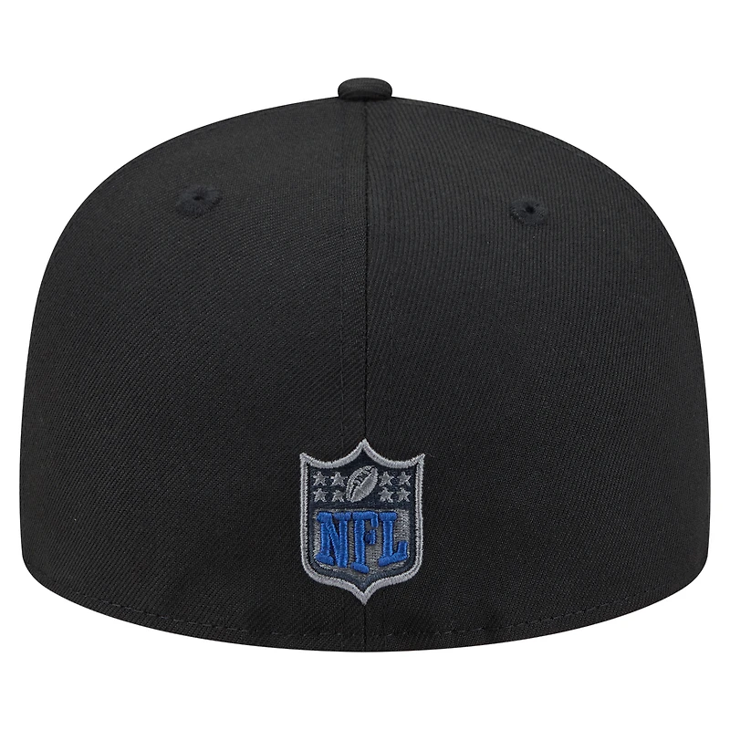 Men's New Era Black Indianapolis Colts Color Pop 59FIFTY Fitted Hat