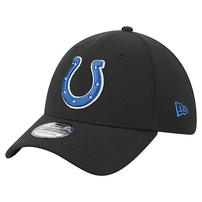 Men's New Era  Black Indianapolis Colts Core Team 39THIRTY Flex Hat