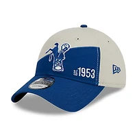 Men's New Era  Cream/Royal Indianapolis Colts 2023 Sideline Historic 9TWENTY Adjustable Hat